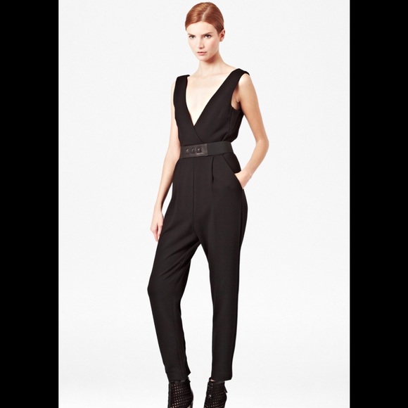 low cut pantsuit